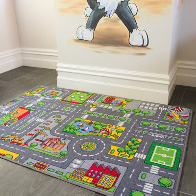 LRWEY Kids Educational Area Rugs Road Playmat Kids Carpet Playmat for Playing With Cars and Toys 