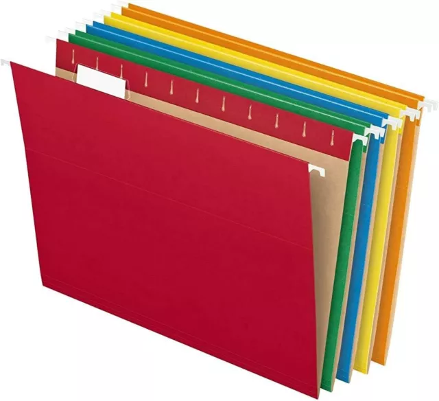 Pendaflex Hanging File Folders Letter Size Assorted Colors 1/5-Cut Adjusta Tabs