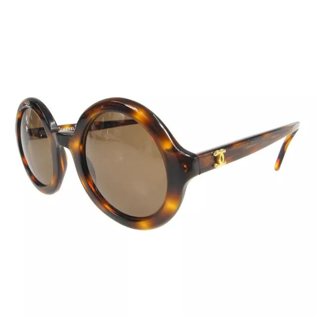 CHANEL SUNGLASSES 4204-Q c.395/S9 Brown Gold Aviator Frames with