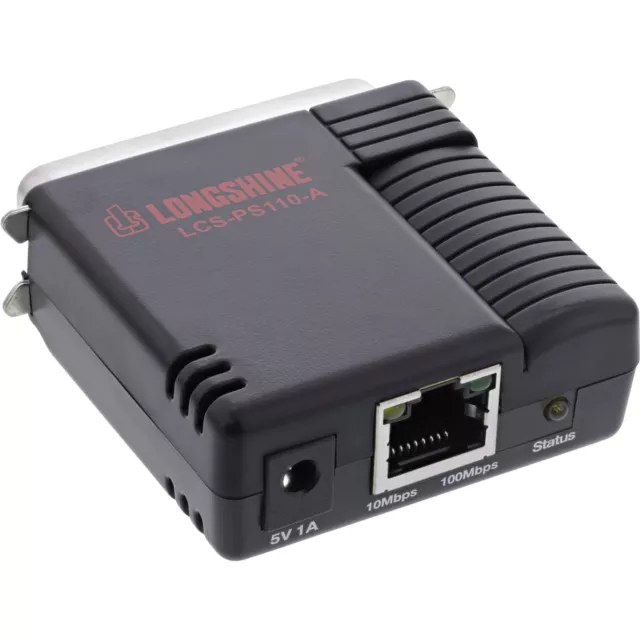 Server di stampa Longshine 100 Mbit 1x parallelo LCS-PS110 - server di stampa - 0,