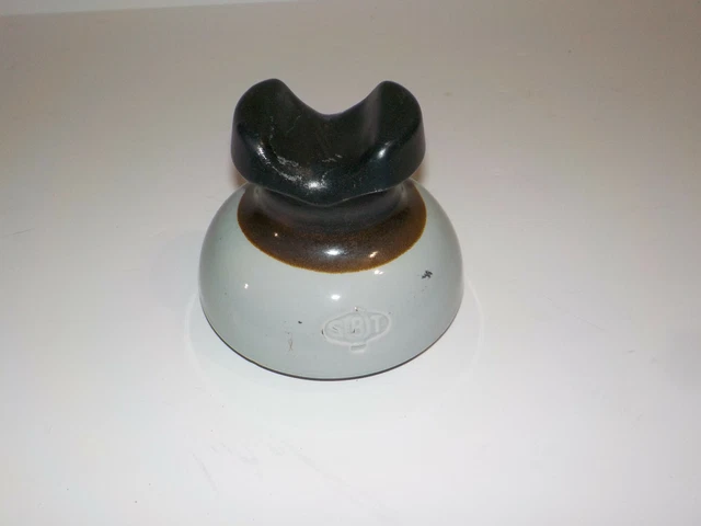 Vintage SBT Brown Ceramic Porcelain Insulator