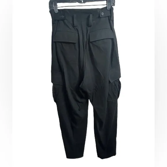 Yohji Yamamoto high-waisted cargo trousers black cotton womens S 2