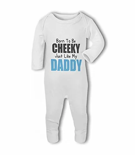 Born to be Cheeky like my Daddy/Uncle/Grandad funny - Baby Romper Suit by BWW...