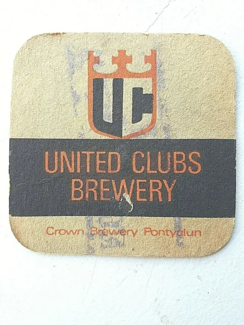 Vintage UNITED CLUBS BREWERY Cat No'?? Beer mat Coaster