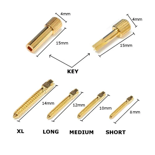 30 Pcs Dental Endodontic Screw Post Plated 24K Golden Conical Refill/Key 20 Size