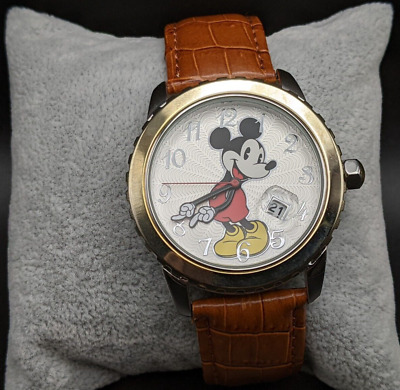Men’s MZ Berger Disney Mickey Mouse Limited Edition Watch Brown Leather Band