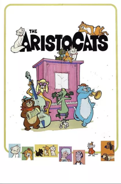 Walt Disney's The Aristocats 1970 Very Rare Unmounted 35mm Film Cells