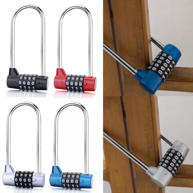 4 Digit Combination Lock Gym Door Lock Lengthened Shackle Lock Password Padlocks
