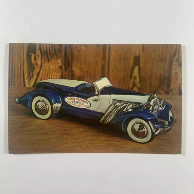 Postcard Ezra Brooks Decanter Dusenberg Doozy Automobile 1970s Chrome Unposted