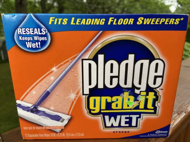 Pledge Grab It Wet Floor Wipes 14 Disposable Pre Moistened
