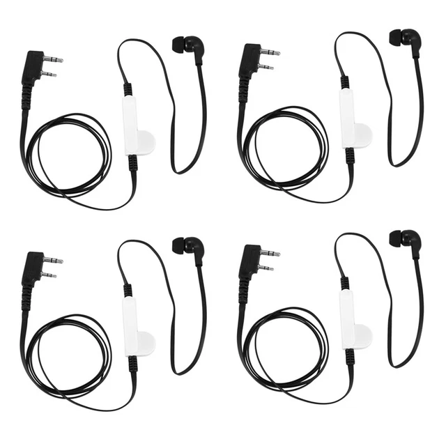 4X 2 Pin Noodle Style Earbud Headphone K Plug Earpiece Headset for Uv5R -A1A7