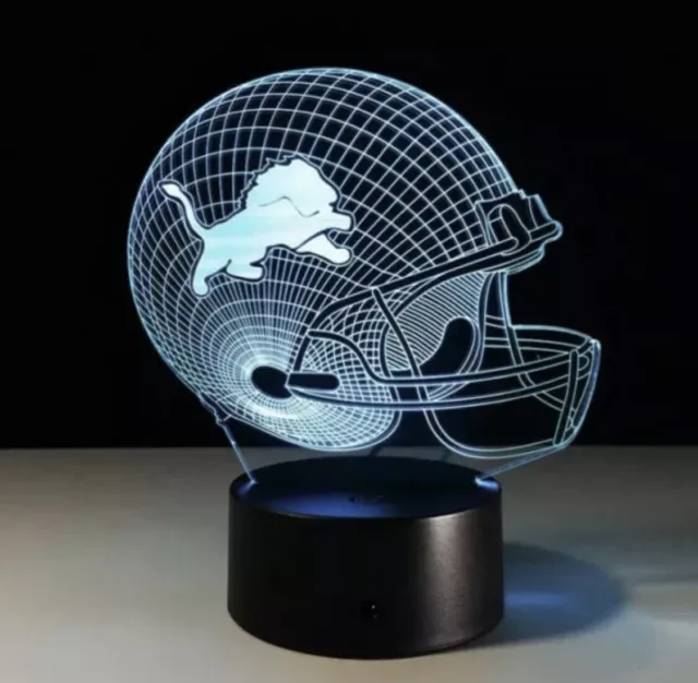 LED NFL FOOTBALL TEAM Detroit Lions Collectible Light Lamp Home Decor Gift