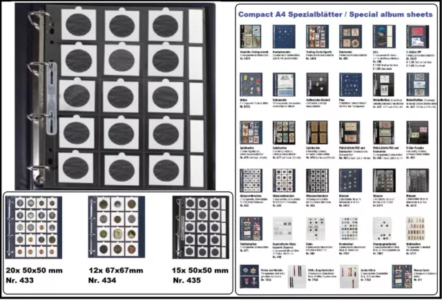 Feuilles pièces A4 15 X 50x50 MM etuis numismatiques Safe 435 Compact 5 X Paquet