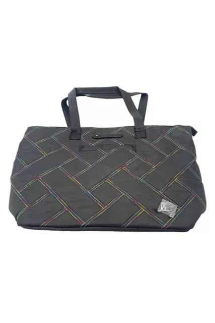 Lug Medium Tote with Trolley Sleeve Sky liner Black Rainbow Quilt