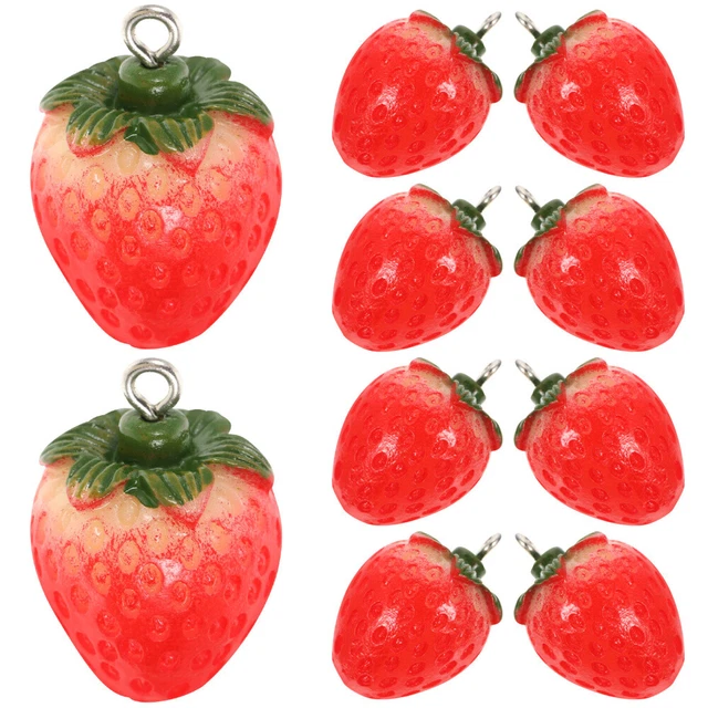 10 Pcs DIY Charms Pendant Necklace Bangle Charms Crafts Strawberry Charms