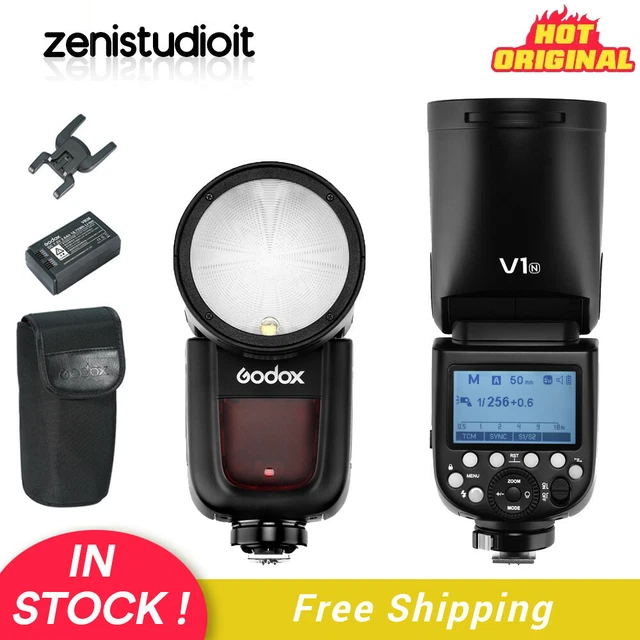 US Godox V1-N 2.4G TTL HSS Round Head Camera Flash Speedlite Fr Nikon D5300 D750