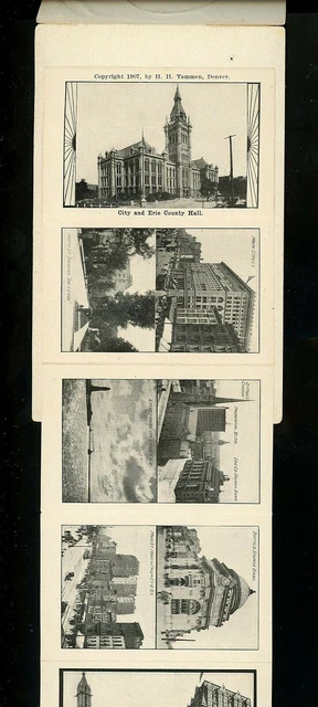 Buffalo, New York NY Vintage postcard Native Americana fold out views card 3