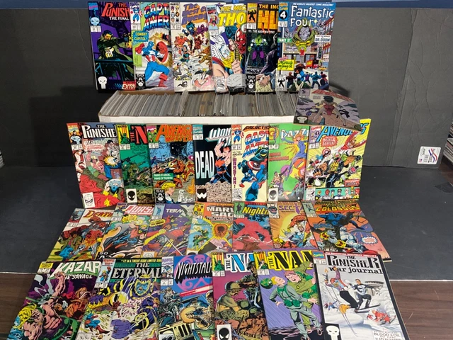 Marvel Long Box Lot 200 Bronze/Copper Age Nm Comics Ff4 Avengers Punisher & More