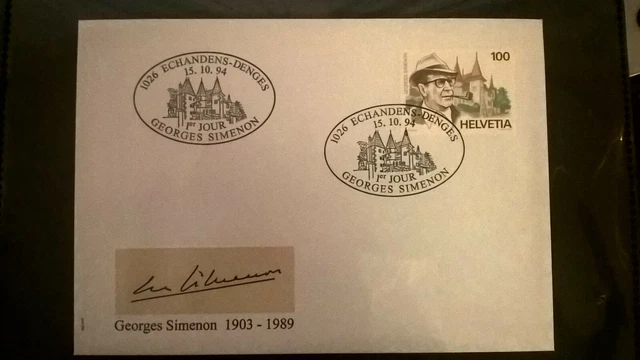 Schweiz Switzerland 1994 FDC Todestag Georges Simeon