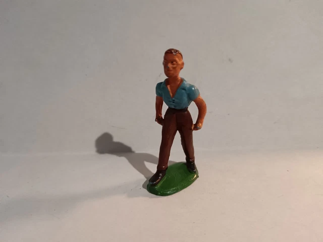 Figurine Starlux La Ferme : La Fermière Avec Sa Brouette - Échelle 1:32 (60mm) - Très Bon état D'origine