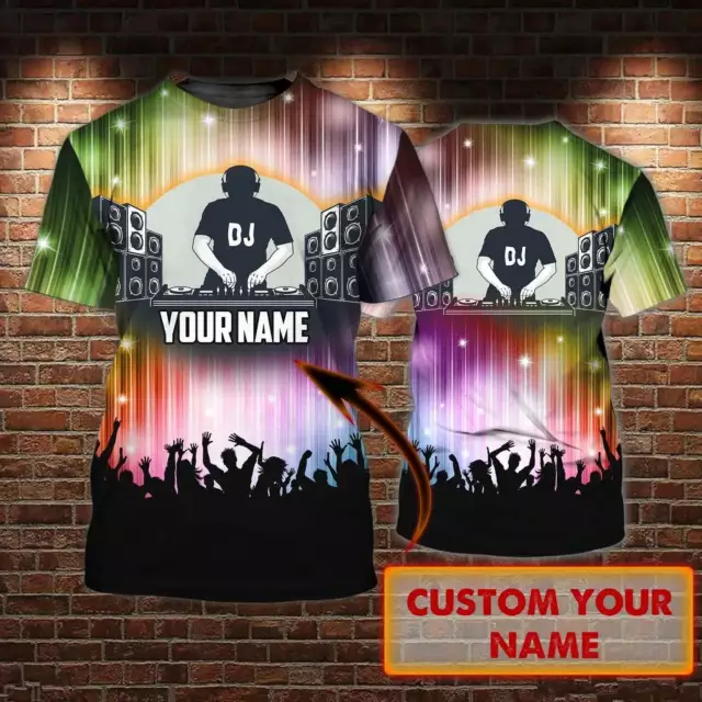 Custom With Name 3D Full Printed T Shirt For A Dj, For Dj, Disc Jockey Clothing,