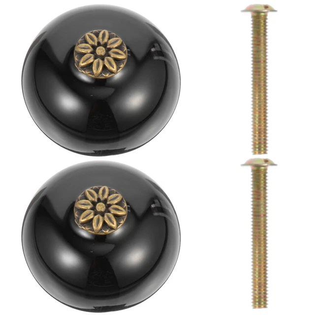 6 Pcs Cupboard Handles Cupboard Knobs Drawer Handle Black Cabinet Brass