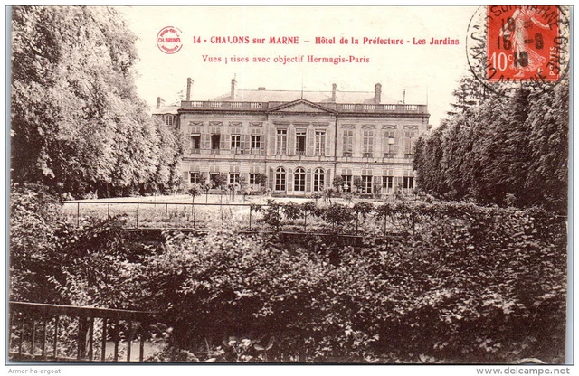 51 CHALONS SUR MARNE - hotel de la prefecture - les jardins.