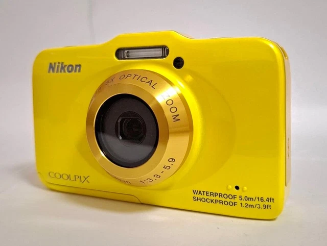 NIKON COOLPIX S31 Digital Camera Yellow 10.1MP Tested Accessories