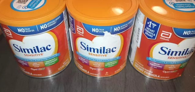 6 x New Similac Sensitive Powder Infant Formula Iron 12.5 oz Cans Jun-Aug 2024