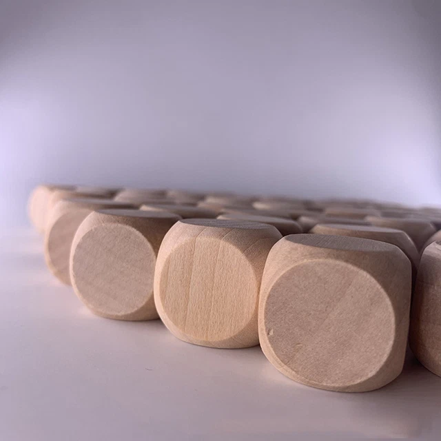 Unpainted Wood Cubes for Creative Crafting Pack of 10 Blank Wooden Dice