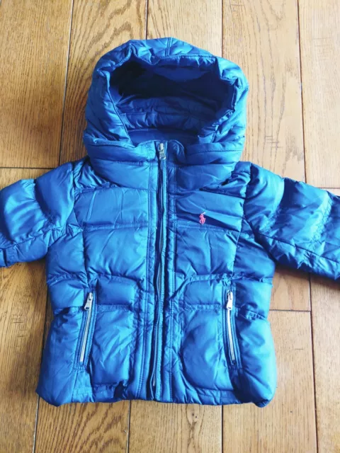 ⭐BNWOT Superb Little Girl POLO RALPH LAUREN Down-Filled Jacket Coat 2-3yrs Blue