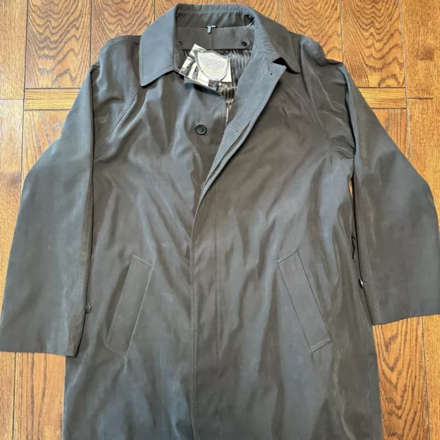 Adam Baker Men's Single Breasted Full Length Trench Coat Size 42S Raincoat Black