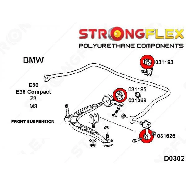 LEMFÖRDER 35038 01 Silentbloc Bras De Suspension BMW 3 E36 - Avant Et Arrière - Qualité OE
