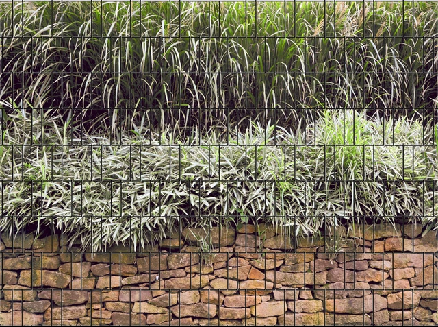 Steinmauer - Bedruckter Zaun Sichtschutz Streifen