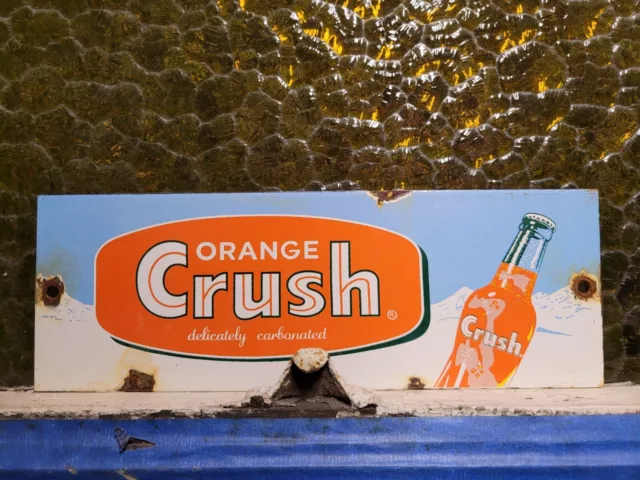 Vintage Orange Crush Porcelain Sign Cola Soda Pop Drink Beverage Store Old Sign