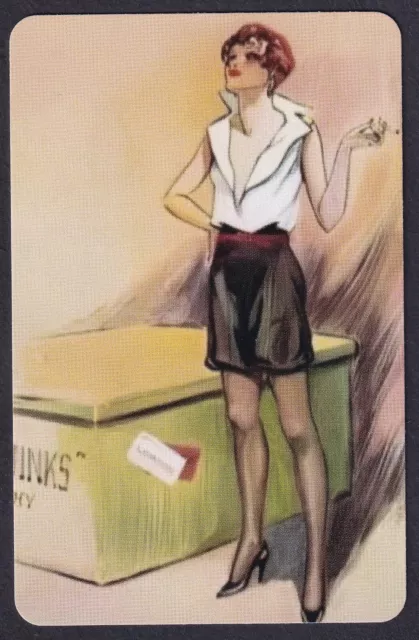 1 modern swap playing card LOVELY ART DECO LADY SMOKING A CIGARETTE