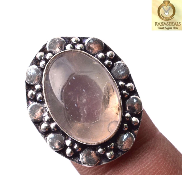 Rose Quartz Plated Ring Magnificent Jewellery 5 GM Value-Priced @1.99-69707