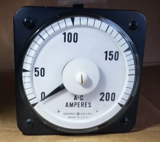 General Electric GE AB18 40/70 200 AC Amperes Panel Meter Ammeter 50-100131LSRL1