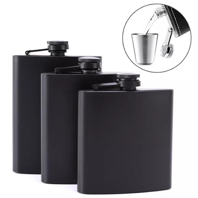 Hip Flask Stainless Steel Portable Travel Flagon Wine Whisky Pot Liquor Bott  ZP