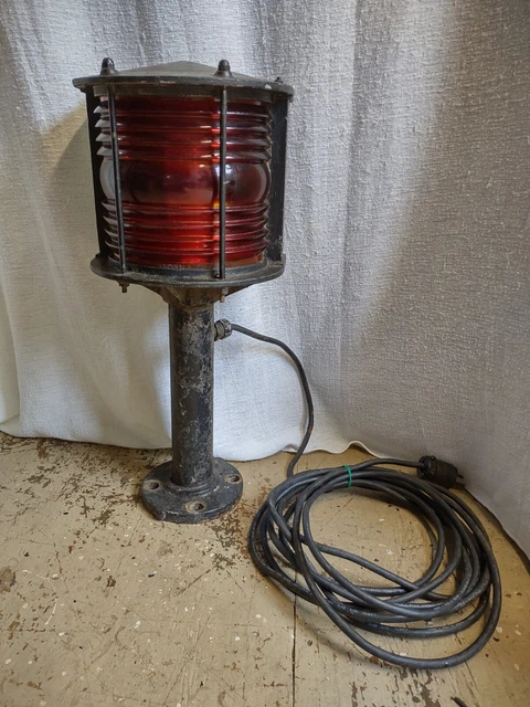 Vintage Elisha Webb & Sons Philadelphia Perkins Marine Lamp Antique Light Lamp