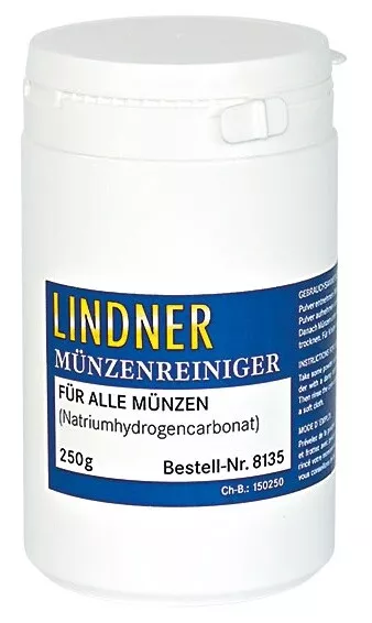 LINDNER 8135 Münzen Reiniger Münzreiniger Pulver 250g Dose auf Natron Basis