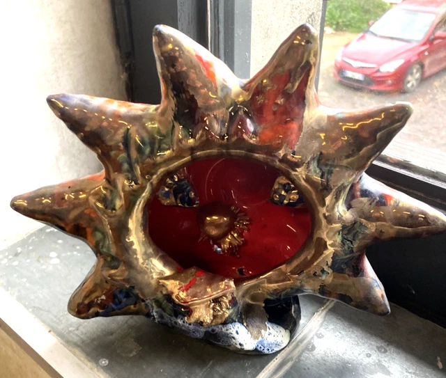 Antique Souvenir Vallauris Porcelain Starfish Shell Bedside Lamp