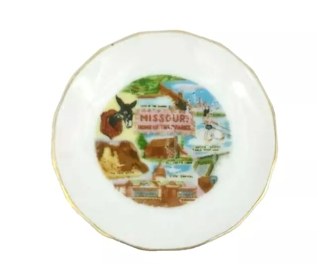 Missouri Home Of The Ozarks Souvenir Plate 3.25" Vintage Mini