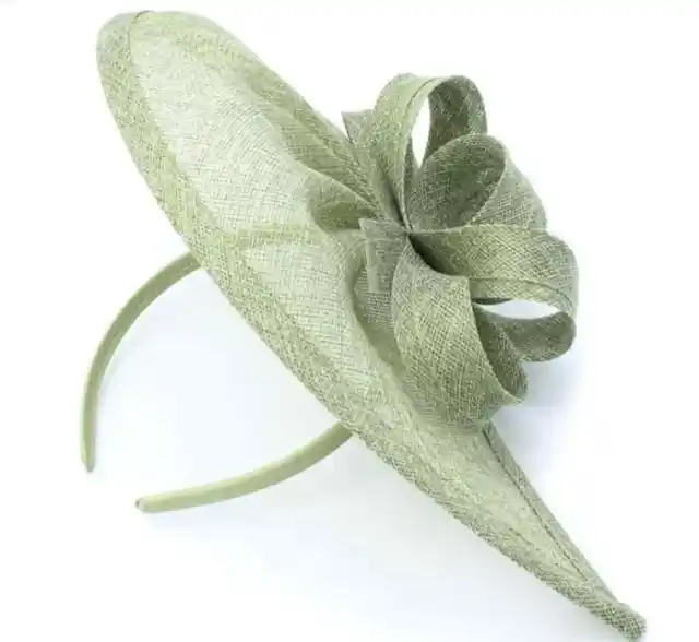 Sage Green large Fascinator with aliceband, Wedding hat, Ascot Fascinator, Green