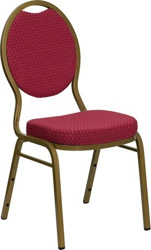 10 PACK Banquet Chair Burgundy Pattern Fabric Restaurant Chair Teardrop Stacking