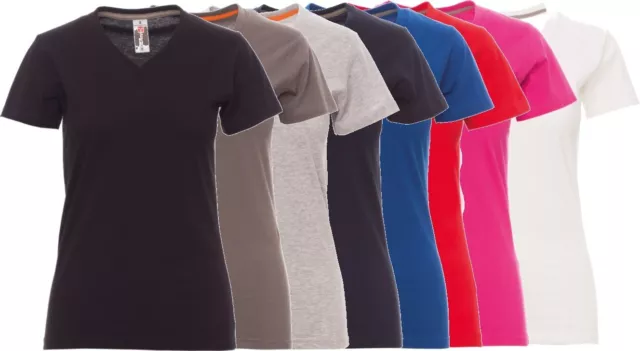 T-Shirt Manica Corta Collo A V Payper V-Neck Lady Maglia Cotone Donna