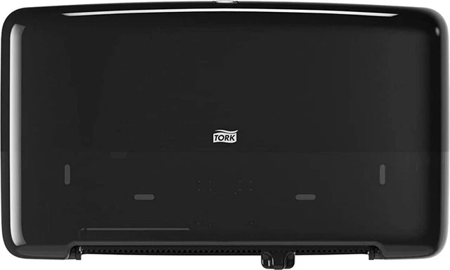 Twin Mini Jumbo Toilet Paper Roll Dispenser by Tork, Black