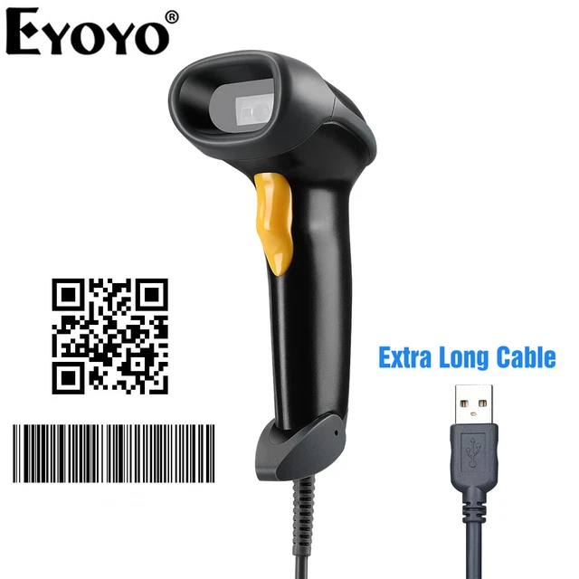 EYOYO WIRED 1D QR 2D Barcode Scanner Handheld USB Bar Code Reader For ...