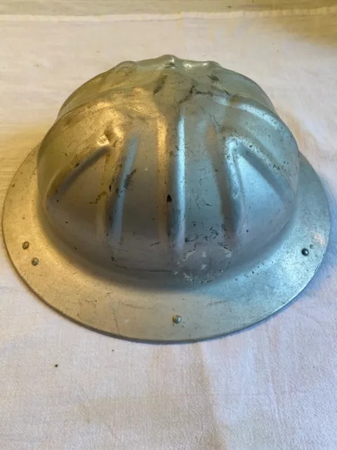 Vintage B.F. McDonald Co Los Angeles Aluminum Hard Hat Full Brim