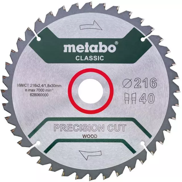 Metabo Kreissägeblatt Precision Cut 216x2,4x30mm 40 Z KGS 216 M KGSV 72 Xact SYM